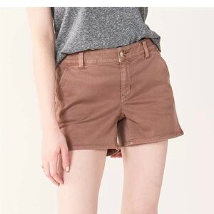 Womens Size 3 Juniors' SO® Chino Midi Shorts Cocoa Smoothie. NWT